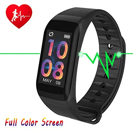 Fitness Tracker, Activity Tracker with HD Colorful Touch Screen,Health Tracker with HR/Blood Pressure/Blood Oxygen/Sleep Monitor,Fitness Watch IP67 Waterproof Smart Band with Calorie Counter Pedometer