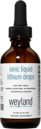 Weyland Brain Nutrition: Ionic Liquid Lithium Drops (60 mL), Supports Balance and Mood