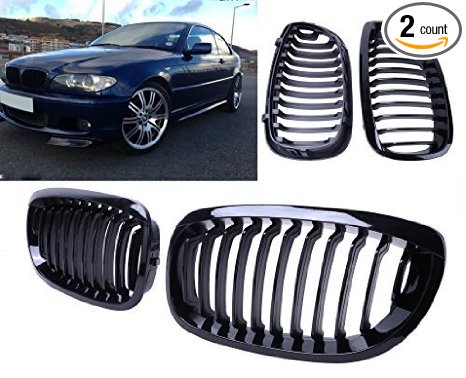 Jade Onlines Gloss Black Front Upper Kidney Grille Grilles Grill Hood Nose for BMW E46 2Dr Coupe 2004-2006