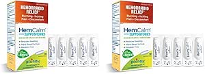 Boiron HemCalm Suppositories for Hemorrhoid Relief of Pain, Itching, Swelling or Discomfort - 10 Count (Pack of 2)