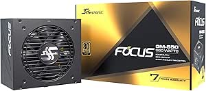 Seasonic FOCUS GM-550 | 550W | 80  Gold | Semi-Modular | ATX Form Factor | Low Noise | Premium Japanese Capacitor | 7 Year Warranty | Nvidia RTX 30/40 Super & AMD GPU Compatible (Ref. SSR-550FM)