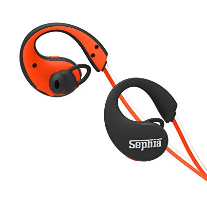 Sephia SL99 Wirelesss Bluetooth Earphones , High Visibility LED Cable, Bluetooth 4.1, Designed for Sports and Running for iPhone, iPad, iPod, Samsung and Bluetooth Mp3 devices
