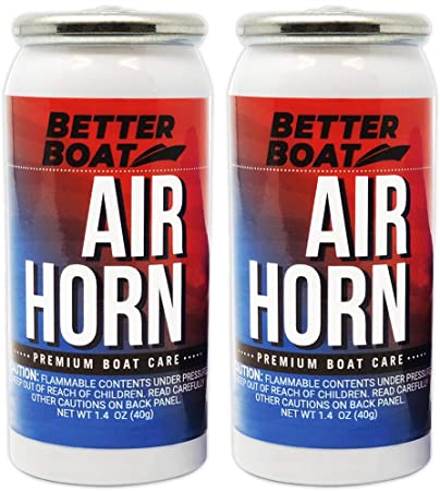 Air Horn for Boating Safety Canned Boat Accessories | Marine Grade Airhorn Can and Blow Horn or Compressed Horn Refills