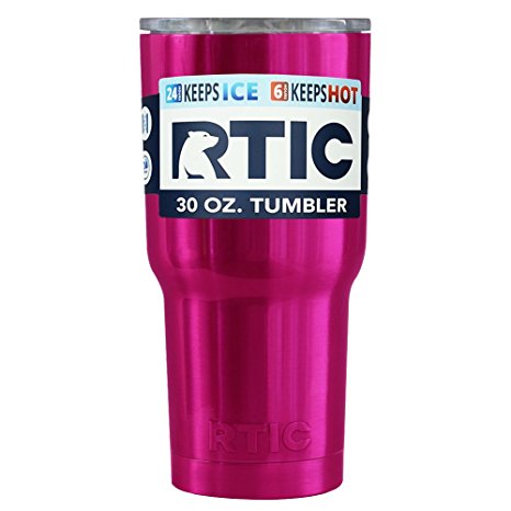 RTIC Hot Pink Translucent 30 oz Stainless Steel Tumbler Cup