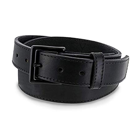 Hanks NO Break Black Out Leather Gun Belt - 17OZ for Concealed Carry CCW Tactical USE - Hand Crafted in The USA - 100 Year Warranty