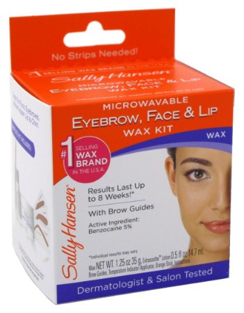 Sally Hansen Microwaveable Wax Kit For EyebrowFaceLip 2 Pack