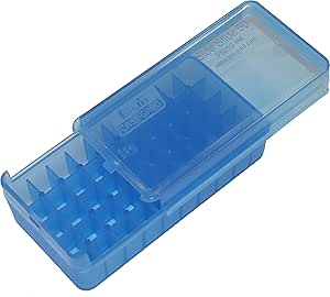 MTM P50SS-9M-24 380/9MM 50 Round Side Slide Pistol Ammo Box, USA Made, Clear Blue