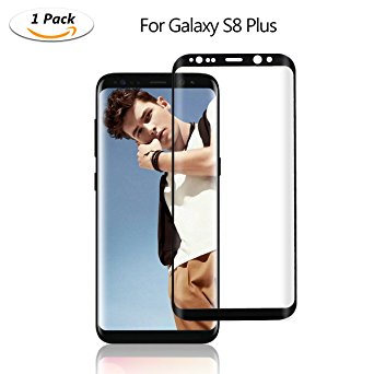 TedGem Screen Protector for Galaxy S8 Plus, 3D Full Coverage Curved Edge Ultra Clear 9H Hardness Scratch Proof Tempered Glass Screen Protector