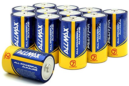 AllMAX All-powerful Alkaline Batteries-D (12-Pack), Ultra Long Lasting, Leakproof, 1.5V Cell