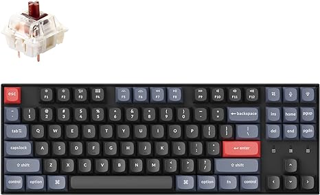 Keychron K8 Pro Wireless Custom Mechanical Keyboard, QMK/VIA Programmable Bluetooth/Wired White Backlight Tenkeyless with Hot-swappable Gateron G Pro Brown Switch Compatible with Mac Windows Linux