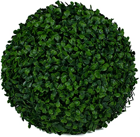 3rd Street Inn Boxwood Topiary Ball - 11" Artificial Topiary Plant - Wedding Decor - Indoor/Outdoor Artificial Plant Ball - Topiary Tree Substitute (2, Boxwood)