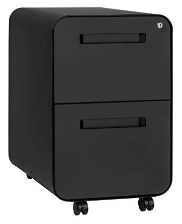 Stockpile 2-Drawer Modern Mobile File Cabinet, Commercial-Grade (Black)