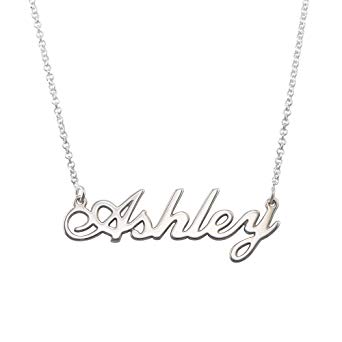 MyNameNecklace Name Necklaces - Personalized Engraved Name Pendant Jewelry Precious Metals Sterling Silver 925 & Gold Plating - Nameplate Necklace Christmas Gift for Her