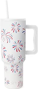 Simple Modern 40 oz Tumbler with Handle and Straw Lid | 4th of July Insulated Reusable Stainless Steel Water Bottle Travel Mug Cupholder Use | Gifts for Women Men Him Her | Trek Collection | Fireworks