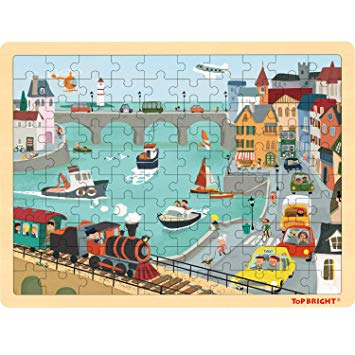 TOP BRIGHT 100 Piece Puzzles for Kids Ages 4-8 - Urban Jigsaw Puzzle for 4 5 Year Old