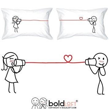 BOLDLOFT "Say I Love You Too" His & Hers Couples Pillowcases-Matching Couples Gifts,Valentines Day Gifts for Girlfriend Boyfriend