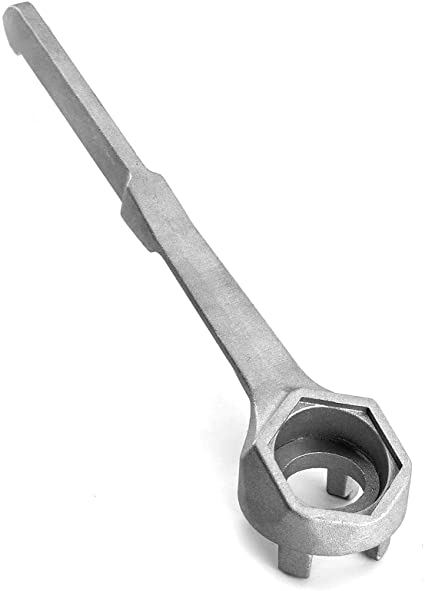 QWORK Drum Wrench, Aluminum Wrench Opener for 10 15 20 30 55 Gallon Barrels, 2" and 3/4" Bung Cap