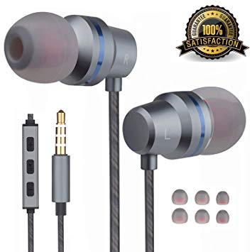 Earbuds Ear Buds Wired Headphones Microphone in Ear Earphones Stereo Mic Ear Buds Volume Control Music Headsets Compatible Android Smart Phones Samsung Noise Cancelling 3.5mm Devices