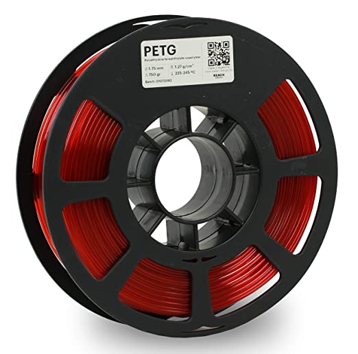 KODAK PETG Filament 1.75mm for 3D Printer, Translucent Red PETG, Dimensional Accuracy  /- 0.02mm, 750g Spool (1.7lbs) PETG Filament 1.75 Used as 3D Filament Consumables to Refill Most FDM Printers