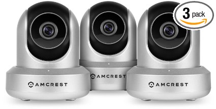 3-Pack Amcrest HDSeries 720P WiFi Wireless IP Security Surveillance Camera System - HD Megapixel 720P (1280TVL), IPM-721S (Silver)