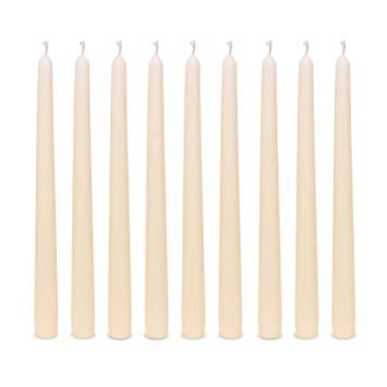 Exquizite Ivory Taper Candles - 16 Pack Dripless Taper Candles - 10 inch Tall, 3/4 inch Thick - Clean Burning - Unscented for Centerpieces, Home Decor, Wedding Candles, Parties and Special Occasions