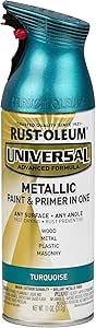 Rust-Oleum 330480 Universal All Surface Metallic Spray Paint, 11 oz, Turquoise