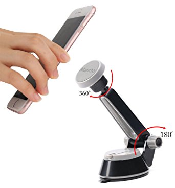 Magnetic Car Phone Mount for Windshield and Dashboard with Strong Grip Suction Cup,Universal Car Mount Holder for iPhone X 8/8s 7 7 Plus 6s Plus 6s (Gray)