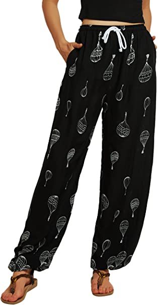 Urban CoCo Women's Floral Print Boho Yoga Pants Harem Pants Jogger Pants