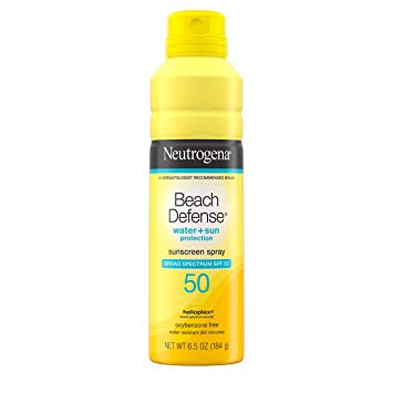 Neutrogena Beach Defense Water Sun Protection Sunscreen Body Spray with Broad Spectrum SPF 50, Water-Resistant & Oil-Free, Lightweight UVA/UVB Sun Protection, Large Size, 6.5 oz