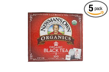 Newmans OwnOrganics Royal Tea Organic Black Tea 100 Individually Wrapped Tea Bags 705-Ounce Boxes Pack of 5