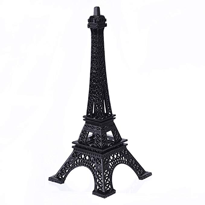 JoyFamily Eiffel Tower Decor,7Inch (18cm) Metal Paris Eiffel Tower Statue Figurine Replica Drawing Room Table Decor Jewelry Stand Holder for Cake Topper,Gifts,Party and Home Decoration