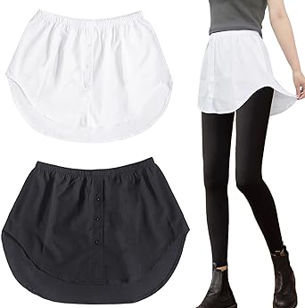 YOOBNG 2Pcs Shirt Extenders for Women Girl Adjustable Layered Fake Top Lower Sweep Shirt Mini Skirt Shirt Hem Extenders