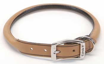 Coastal Pet Products DCP120312TAN Leather Circle T Oak Tanned Round Dog Collar, Tan