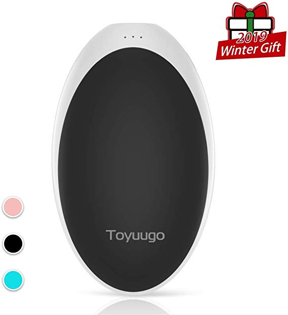 toyuugo Hand Warmers Rechargeable 5200mAh 5v 2a USB Power Bank, Electric Portable Pocket Double-Side Hand Warmer, Great for Camping, Skiing, Climbing, Hiking, Winter Gift (Black)