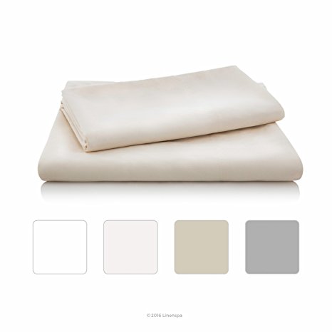 LINENSPA Brushed Microfiber Ultra Soft Bed Sheet Set - Wrinkle Resistant - Twin Size - Ivory