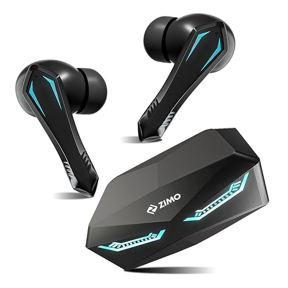 Zimo Newly Launched Sync Plus in-Ear TWS Earbuds, TruTalk AI-ENC Calls, 35H Playtime, Low-Latency, Bluetooth v5.3 Headphones, Voice Assistant, RGB Type-C Charging Case & IPX4 Water Resistant (Black)