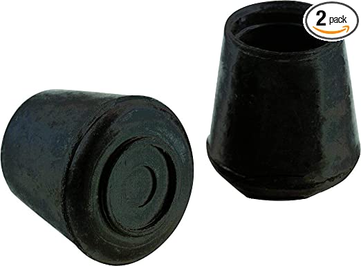 Shepherd Hardware 9224 1-1/4-Inch Inside Diameter Rubber Leg Tips, 2-Pack, Black