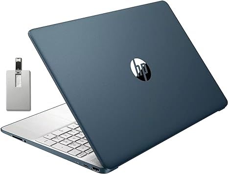 HP 15.6" HD Student Laptop, Intel Pentium Silver N5030, 16GB RAM, 512GB PCIe SSD, Intel UHD Graphics, HD Webcam, Numpad, Wi-Fi 5, Bluetooth, Windows 11, Blue, 32GB Hotface USB Card