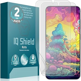 IQShield 2 Pack for Samsung Galaxy S24 Screen Protector: Matte TPU Film, Bubble-Free Installation, Scratch-Resistant, Anti- Glare, HD Clarity for Ultimate Protection Fingerprint Unlock