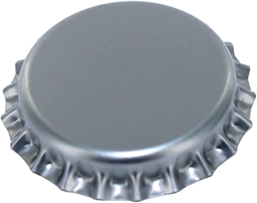 North Mountain Supply Beer Bottle Crown Caps - Silver - Oxygen Barrier - 250 Count