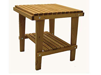 Kilmer Creek Cedar Side Table with Shelf & Stained Finish, Amish Crafted