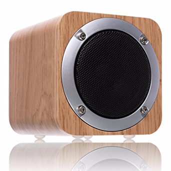 Bluetooth Speaker Wooden, ZENBRE F3 6W Portable Bluetooth 4.0 Speakers with 70mm Big-Driver, Wireless Computer Speaker with Enhanced Bass Resonator (White Oak)