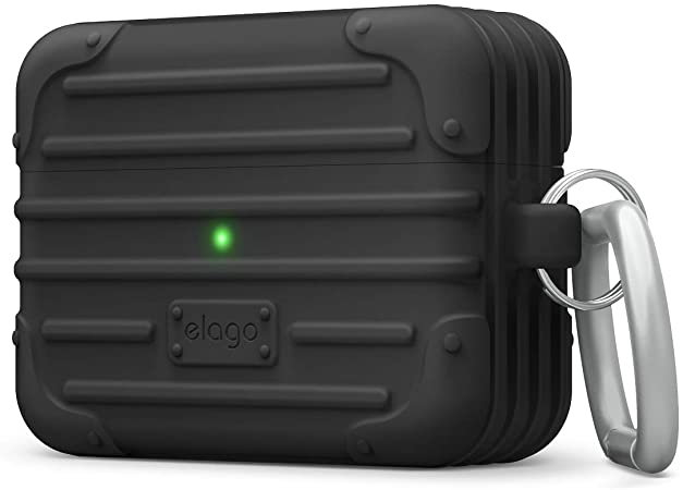 elago Suit Case Designed for Apple AirPods Pro Case [ Black ] - Shock Proof Protective Cover