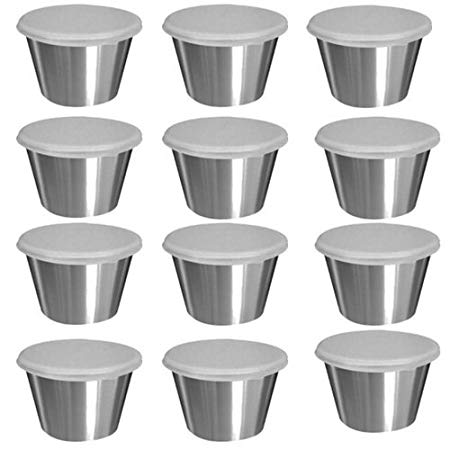Tablecraft H5069 2.5 oz Dipping Cups with Lids (12 Pack)