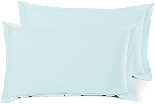 Nestl Bedding Soft Pillow Shams Set of 2 - Double Brushed Microfiber Hypoallergenic Pillow Covers - Hotel Style Premium Bed Pillow Cases, King - Aqua