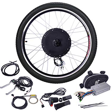 JAXPETY 48V 1000W Electric Bicycle Cycle E Bike 26" Front/Rear Wheel Ebike Hub Motor Conversion Kit Hub Motor Wheel