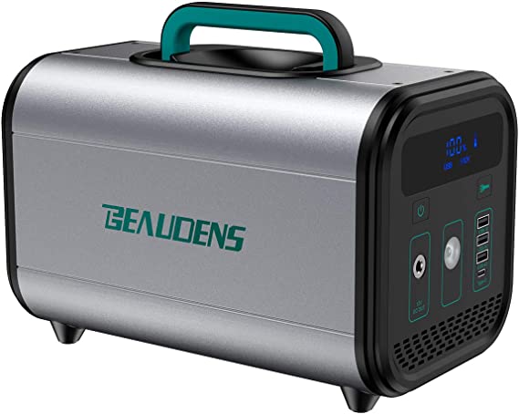 BEAUDENS 380Wh Portable Power Station LiFePO4, Lithium Iron Phosphate Battery, 300W (Max 600W) Pure Sine Wave AC Outlet, Solar Generator Backup Battery Pack for CPAP Camping Emergency Outdoor