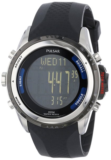 Pulsar Men's PS7001 "Tech Gear" Digital Watch with Black Band