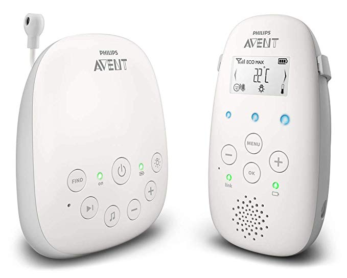 Philips Avent DECT Baby Monitor with Temperature Monitoring, Night Light and 5 Lullabies - SCD710/05