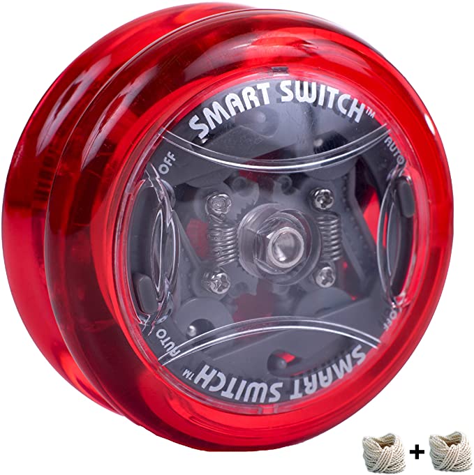 Yomega Power Brain XP yoyo - Includes Synchronized Clutch and a Smart Switch which enables Players to Choose Between auto-Return and Manual Styles of Play.   Extra 2 Strings & 3 Month Warranty (red)